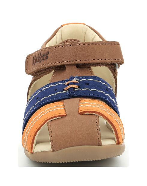 Sandales en Cuir Bigbazar-2 camel/orange/bleu