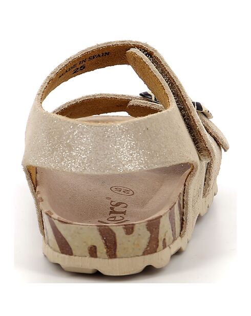 Sandales en Cuir Sunkro argenté/zèbre