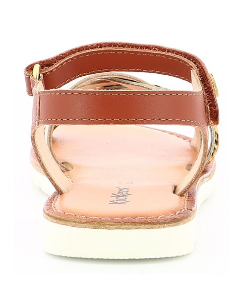 Sandales en Cuir Betternew doré/léopard