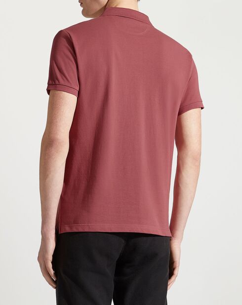 Polo Slim Fit manches courtes uni piqué rouge
