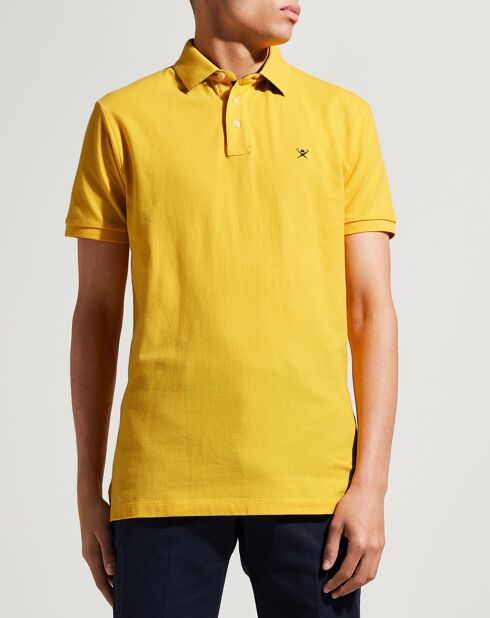 Polo Regular Fit uni piqué jaune