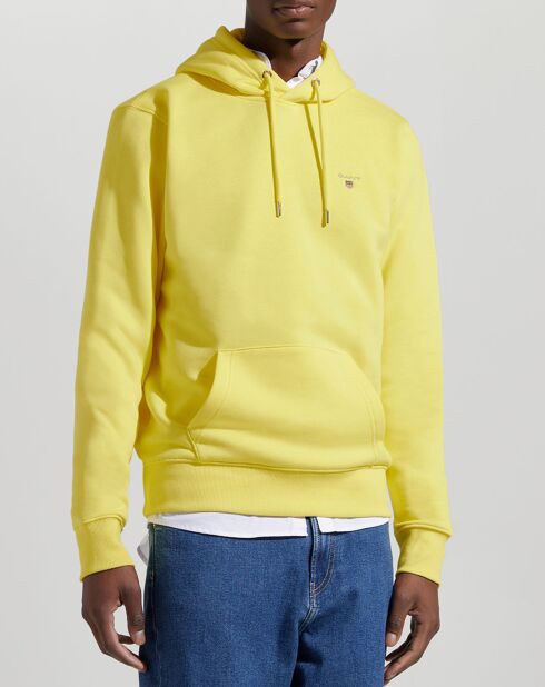 Sweat à capuche enfilable jaune vif