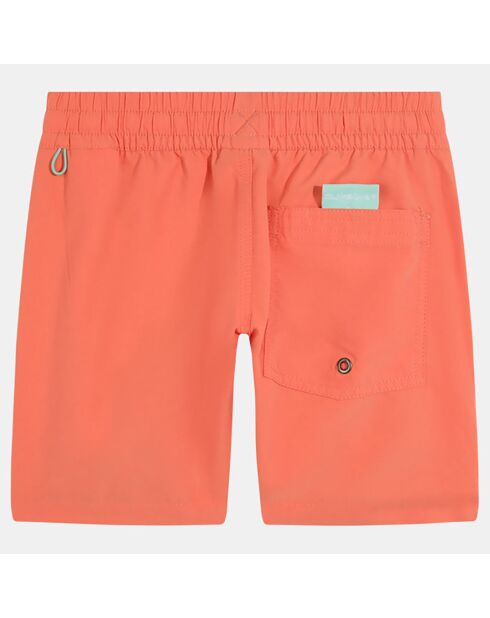 Costume da bagno in tinta unita con bordo color salmone