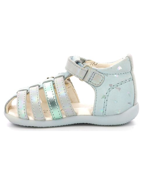 Sandales en Cuir Bigkro bleu clair/plumetis