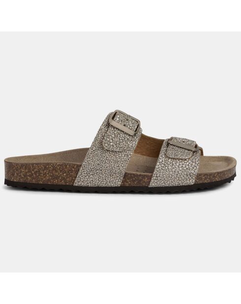 Briona gouden leren sandalen