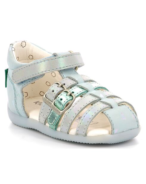 Sandales en Cuir Bigkro bleu clair/plumetis