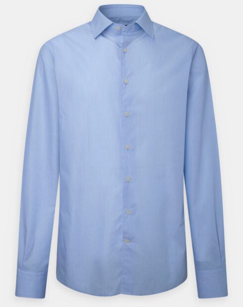 Chemise Slim Fit à rayures Milleraies bleu ciel