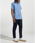 Chemise en Lin & Coton Regular Fit unie bleu ciel