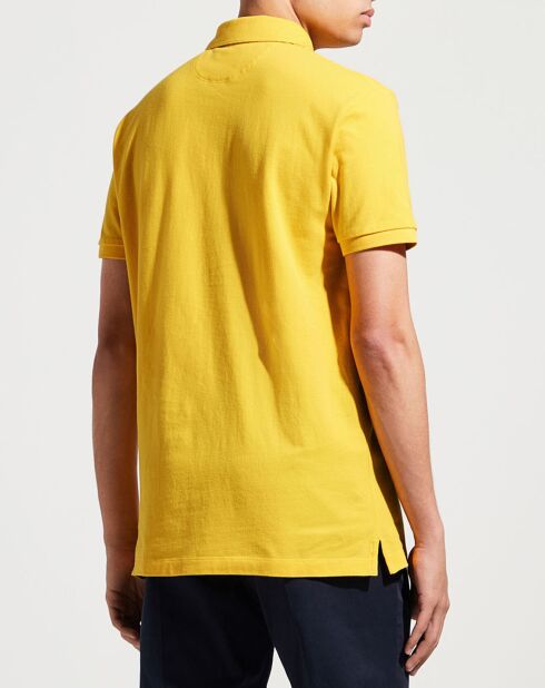 Polo Regular Fit uni piqué jaune