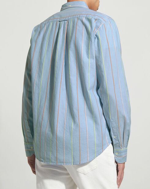 Blauw gestreept hemd met normale pasvorm