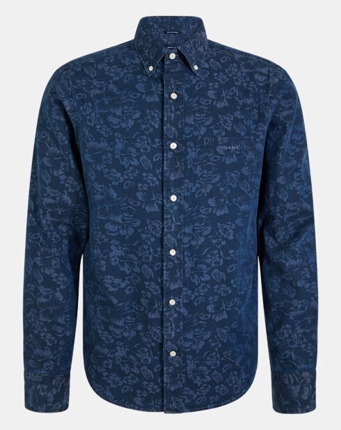 Chemise Regular Fit à fleurs bleu foncé