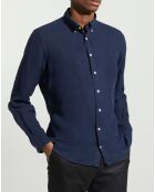 Chemise 100% Lin Slim Fit bleu foncé