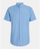 Chemise en Lin & Coton Regular Fit unie bleu ciel
