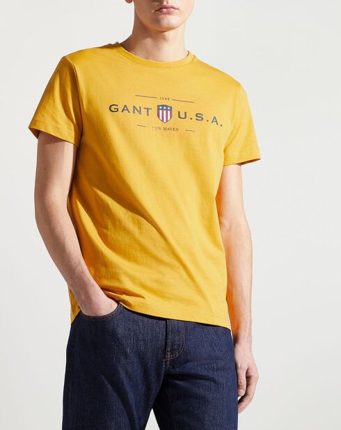 T-Shirt Regular Fit Logo Blason jaune