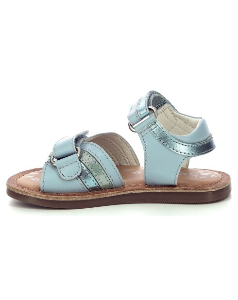Sandales en Cuir Divizza bleu clair métallisé