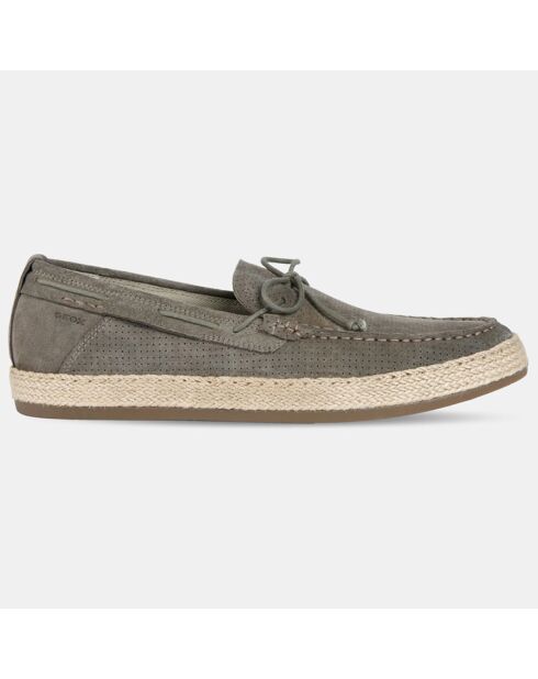 Mocassins en Velours de Cuir Pantelleria grises