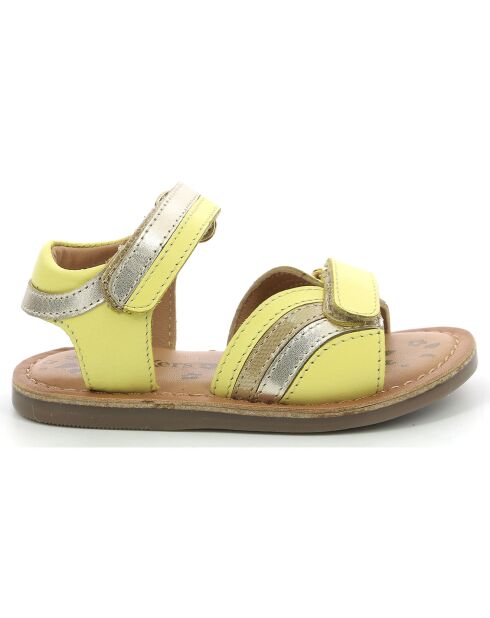 Sandales en Cuir Divizza jaune doré métallisé