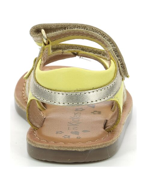 Sandales en Cuir Divizza jaune doré métallisé