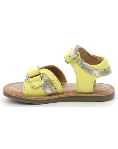 Sandales en Cuir Divizza jaune doré métallisé