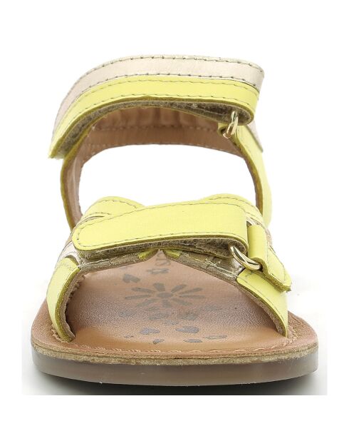 Sandales en Cuir Divizza jaune doré métallisé