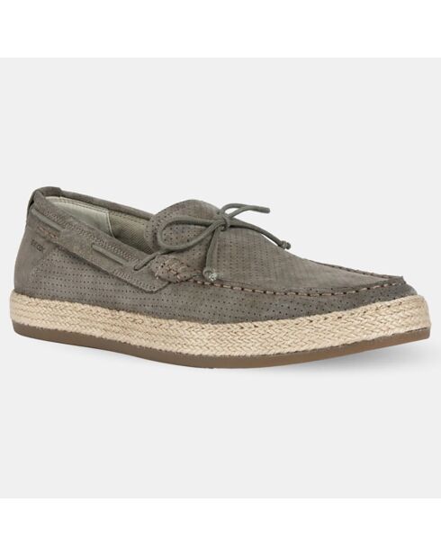 Mocassins en Velours de Cuir Pantelleria grises