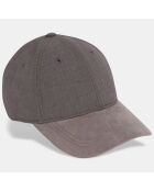 Casquette 100% Laine effet suédé taupe