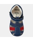 Sandales Elthan bleu/rouge
