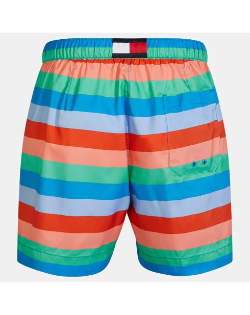 Short de bain rayé multicolore