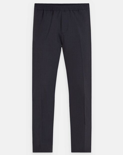 Hampton Travel Midnight blauwe slimfit broek van wolmix
