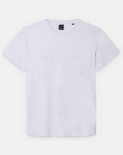 T-Shirt Regular Fit Aston Martin Racing embossé blanc