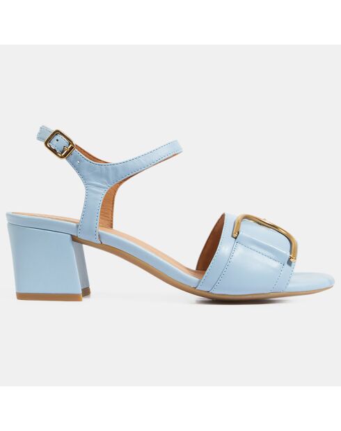 Sandales en Cuir Eraklia bleues - Talon 6 cm