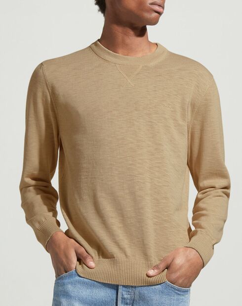 Pull en maille flammée beige