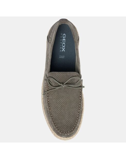 Mocassins en Velours de Cuir Pantelleria grises