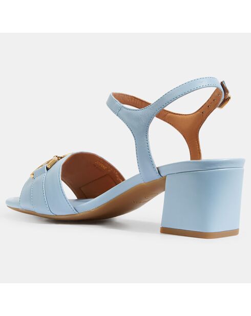 Sandales en Cuir Eraklia bleues - Talon 6 cm