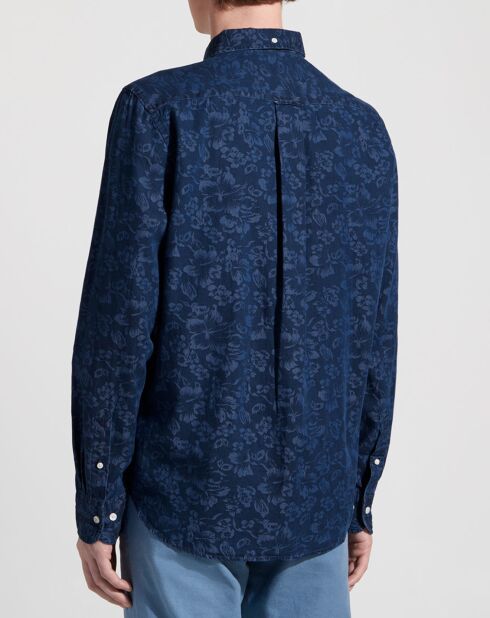 Chemise Regular Fit à fleurs bleu foncé