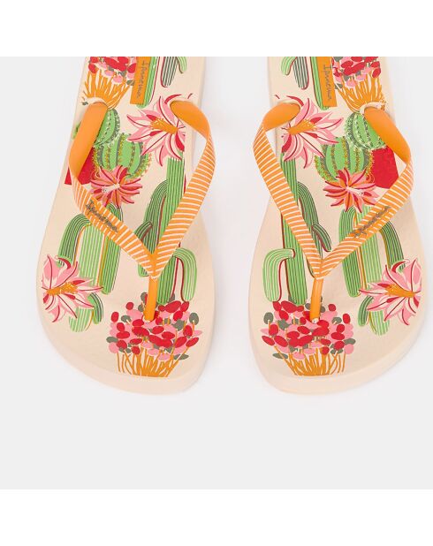 Anat Cactus veelkleurig/oranje teenslippers