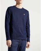 T-Shirt uni Logo Poitrine bleu marine