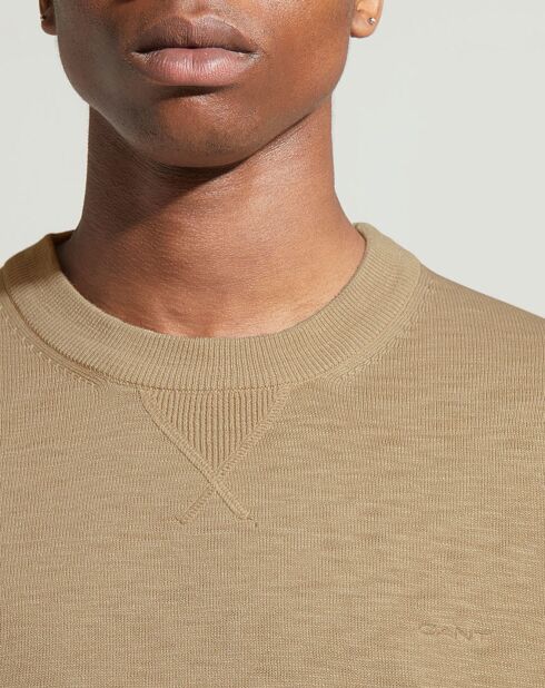 Pull en maille flammée beige