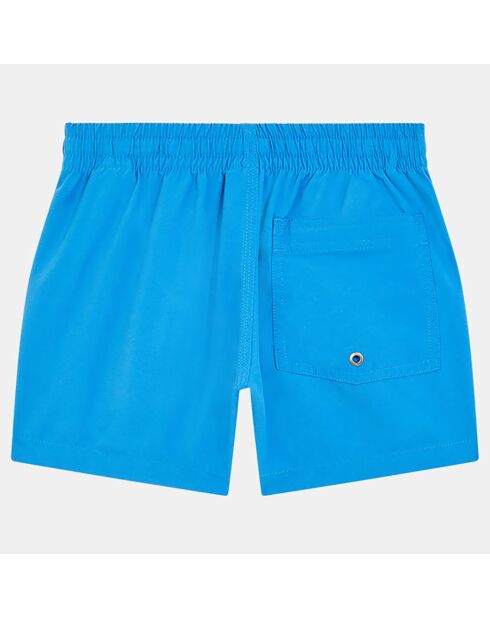 Short de bain uni bleu