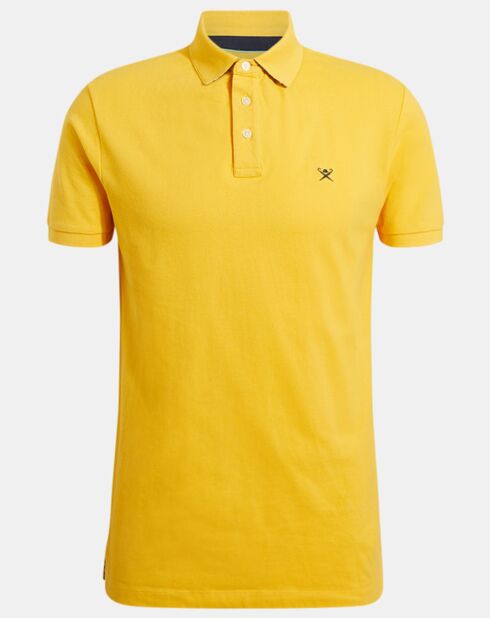 Polo Regular Fit uni piqué jaune