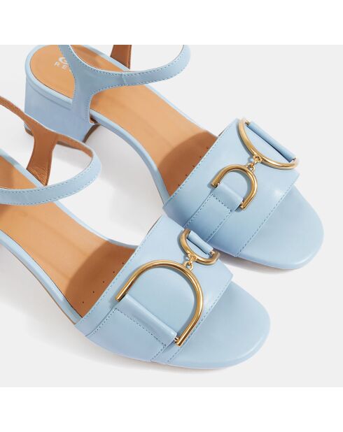 Sandales en Cuir Eraklia bleues - Talon 6 cm