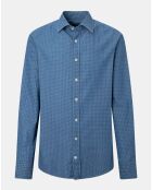 Chemise Slim Fit à imprimé géométrique bleue