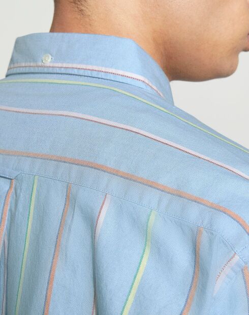 Blauw gestreept hemd met normale pasvorm