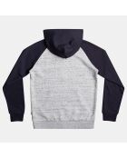 Sweat zip raglan bicol bleu/gris