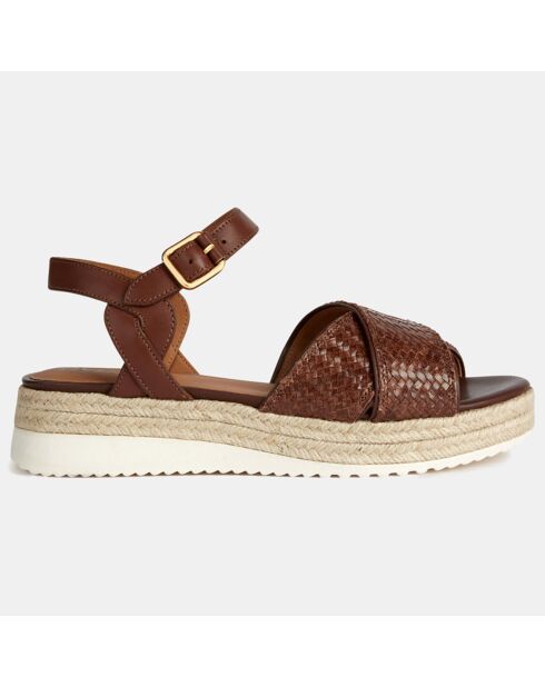 Sandales en Cuir Eolie marron - Talon 5.5 cm