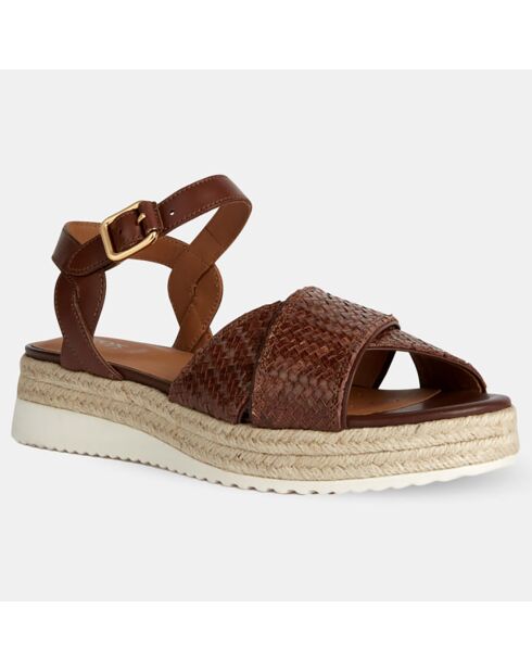 Sandales en Cuir Eolie marron - Talon 5.5 cm