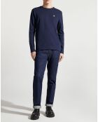 T-Shirt uni Logo Poitrine bleu marine