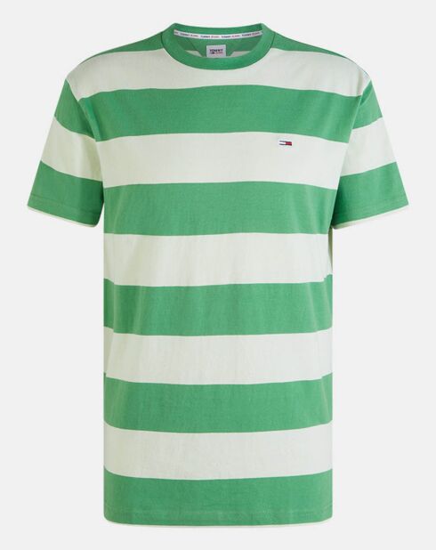 T-Shirt Tonal rayé blanc/vert