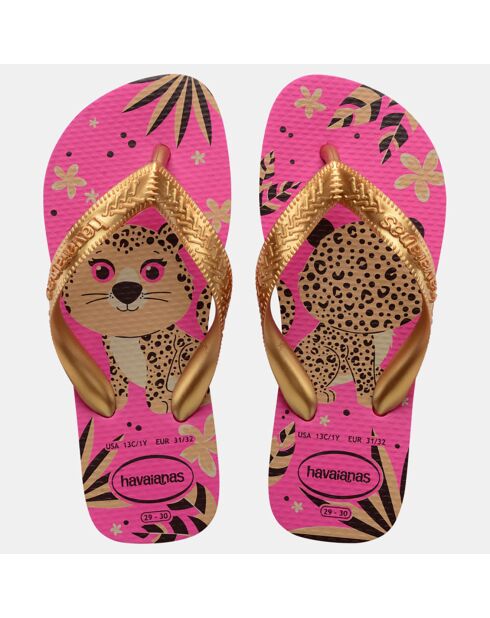 Tongs Top Pets rose/doré