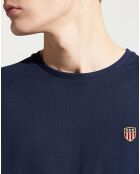 T-Shirt uni Logo Poitrine bleu marine